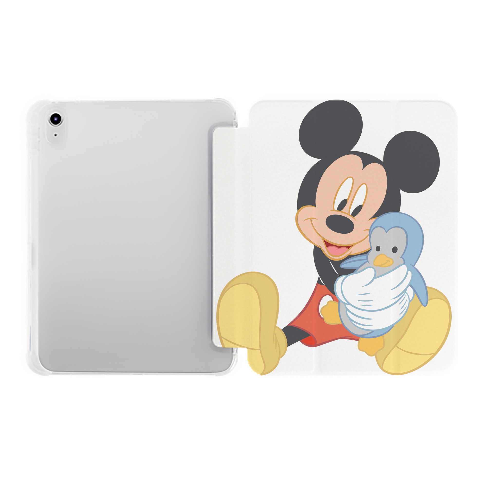 （画像用） ミッキーマウス Mickey Mouse IPad ケース ペン収納付き 三つ折りスタンド PUレザー×シリコン 対応機種9.5/10.5/10.9インチ